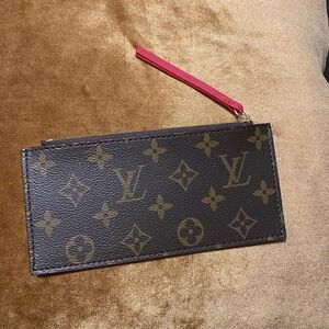 Louis Vuitton Brown Monogram Key Holder with Red Accent
